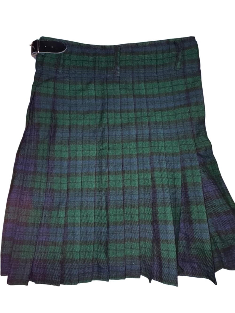 Men's Traditional Scottish 5 or 8 Yard Kilt black green  tartan size 34